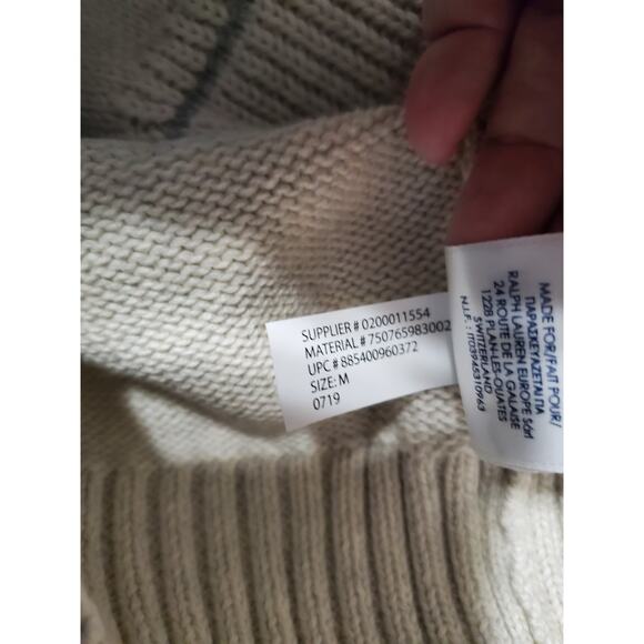 Chaps Men’s Quarter-Zip Sweater – Beige with Gray Stripes – Size M – NWT - Picture 8 of 8